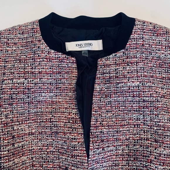 Jones studio separate Tweed preppy professional career Blazer red jacket - Picture 6 of 6